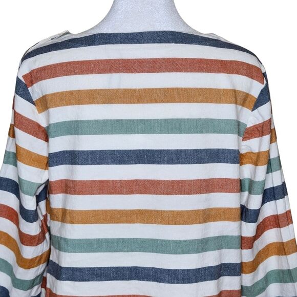 Seasalt Cornwall Glowing Skies Tunic Top Linen Multicolor Striped Size 12/US 8 - Picture 6 of 13